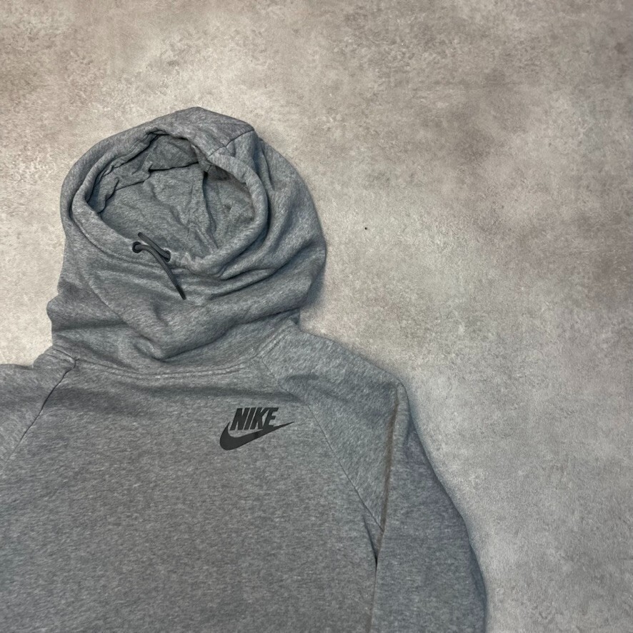 Nike Hoodie Womens Small Swoosh Club Logo Pull Over Sweatshirt, Grey, Medium image 2
