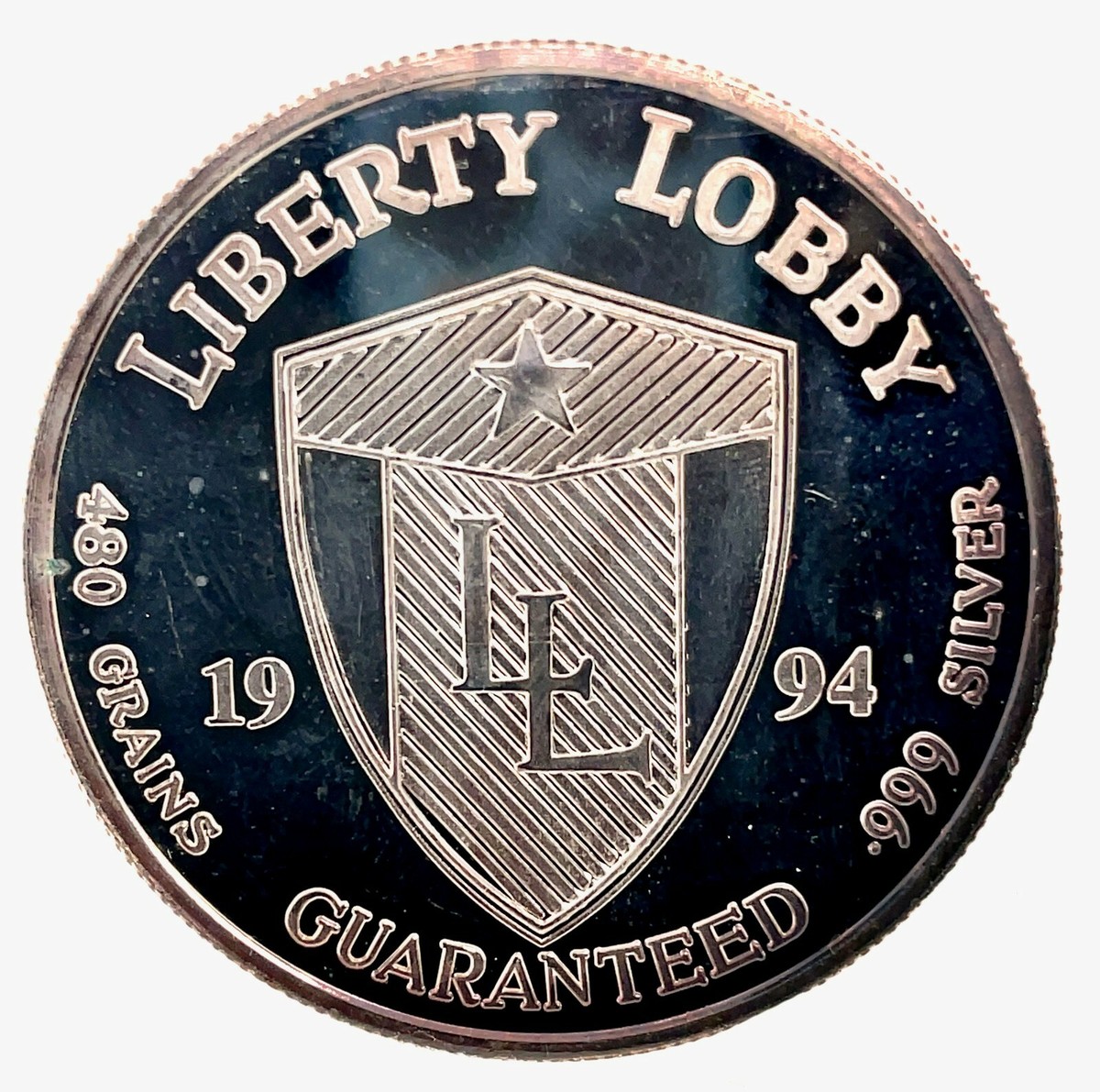 1994 Liberty Lobby Thomas Jefferson Toned 1 Troy Oz .999 Silver