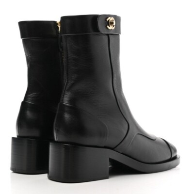 CHANEL シャネル ブーツ 黒 EU35 1/2(22cm位) 4100124O0059 Chanel 2022 Interlocking CC Logo Boots 35 | eBay