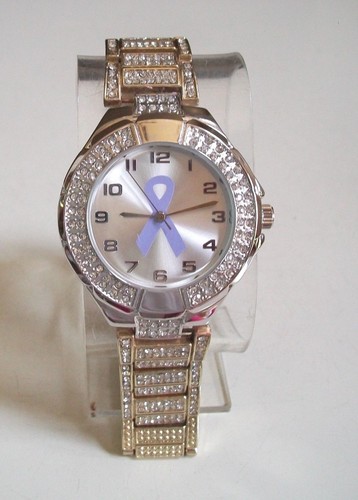 Pancreatic cancer Awareness Purple Ribbon (also symbol for Alzheimer's) Watch