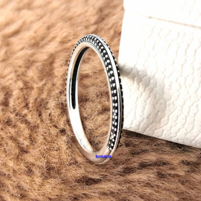 NEW Authentic 100% 925 Sterling Silver ME Pavé Ring Black CZ European Fashion
