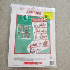 1991 DIMENSIONS C WYSOCKI SANTA COLL CHRISTMAS STOCKING COUNTED CROSS STITCH KIT