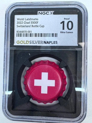 2022 Chad S500F Switzerland Bottle Cap Proof 10 Ultra Cameo NGC LOC A2