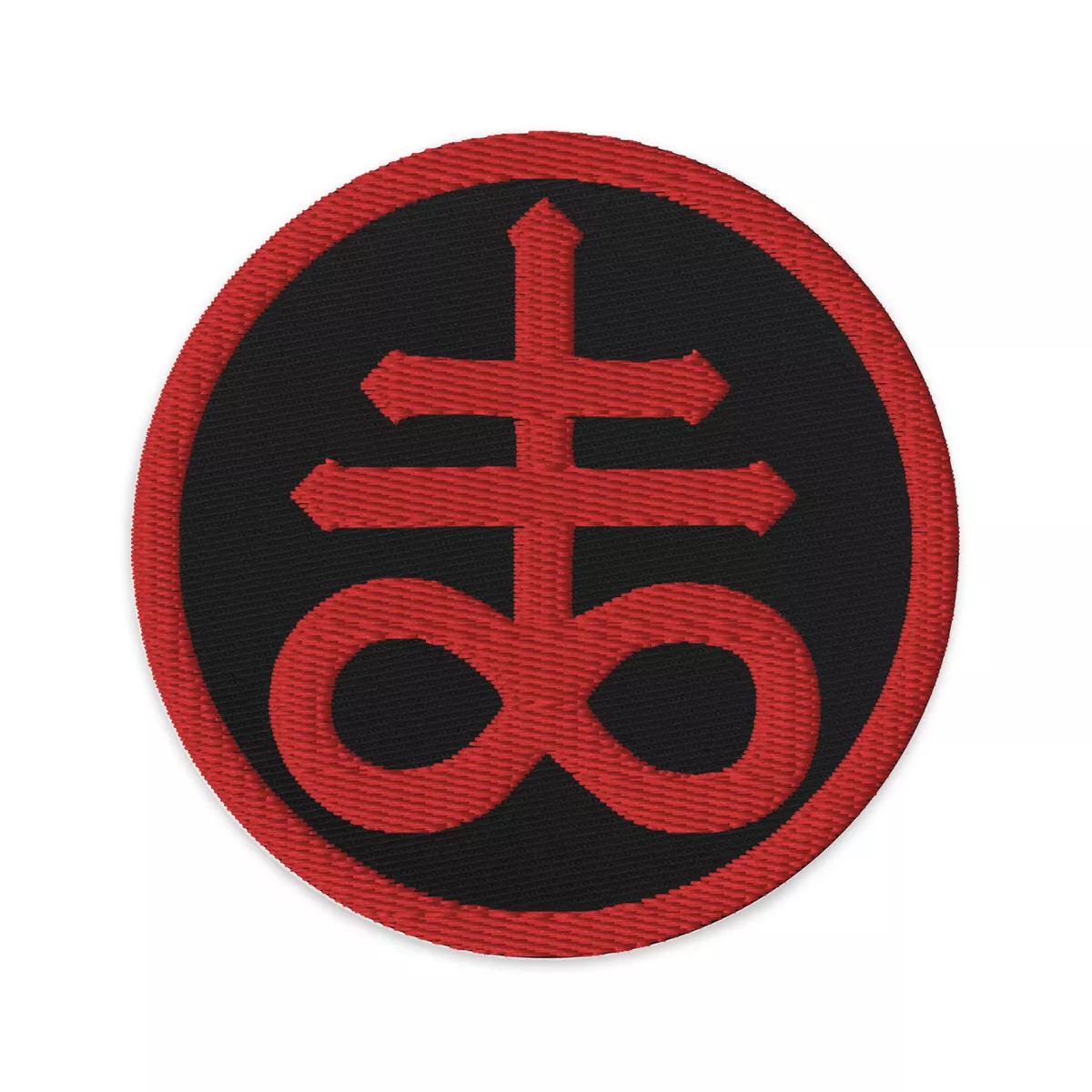 Red The Leviathan Cross of Satan Occult Symbol Embroidered Patch Applique