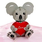 Koala Love Heart Pop Up Card