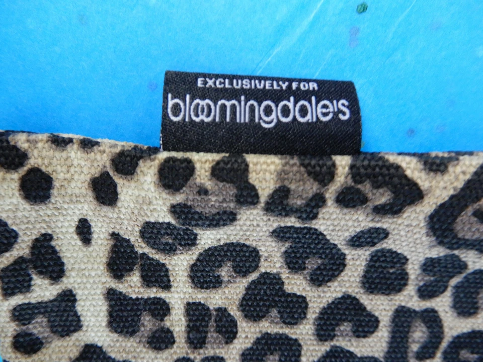 Bloomingdale's Animal Print Leopard Cheetah Canvas Cotton Makeup Bag Cosmetic — 第 3/4 张图片
