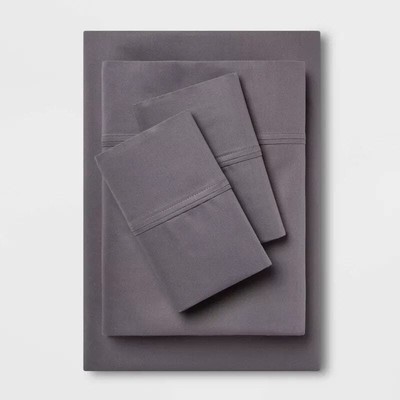 Threshold Dark Grey Printed Performance 400 Thread Count Sheet Set size Full