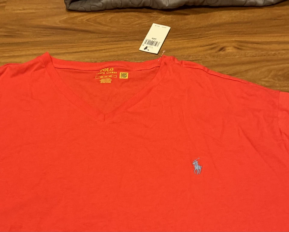 Camisa POLO RALPH LAUREN Para Hombres 4XLT Alta NUEVA con etiquetas CABALLO SALMÓN ROJO PONY 4XL Foto 2 de 2