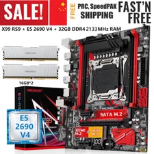 X99 RS9 Motherboard Xeon E5 2690 V4 LGA 2011-v3 32GB DDR4 2133MHz RAM M.2 Combo