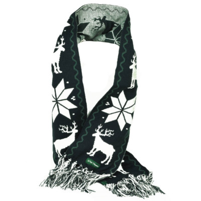 West Virginia Navy Blue Green Scarf Nordic Winter State USA Acrylic Deer Flakes