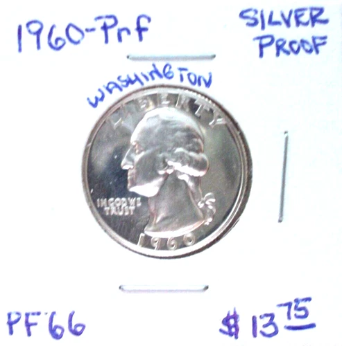 1960 PHILADELPHIA PROOF SILVER WASHINGTON QUARTER IN HIGH END PROOF CONDITION