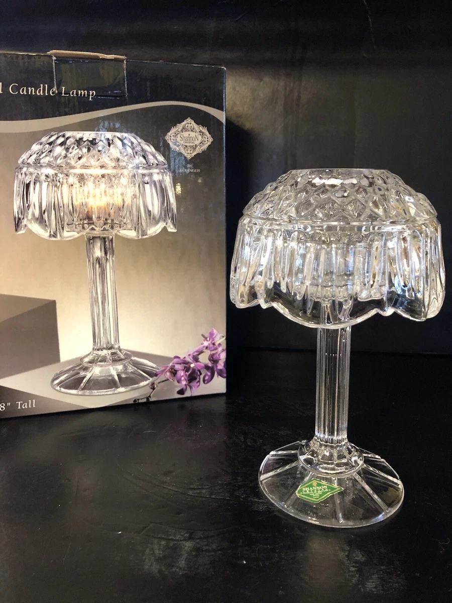 Shannon Crystal Fairy Lamp Pedestal 2 pc Candle Holder Light Retro Design Style