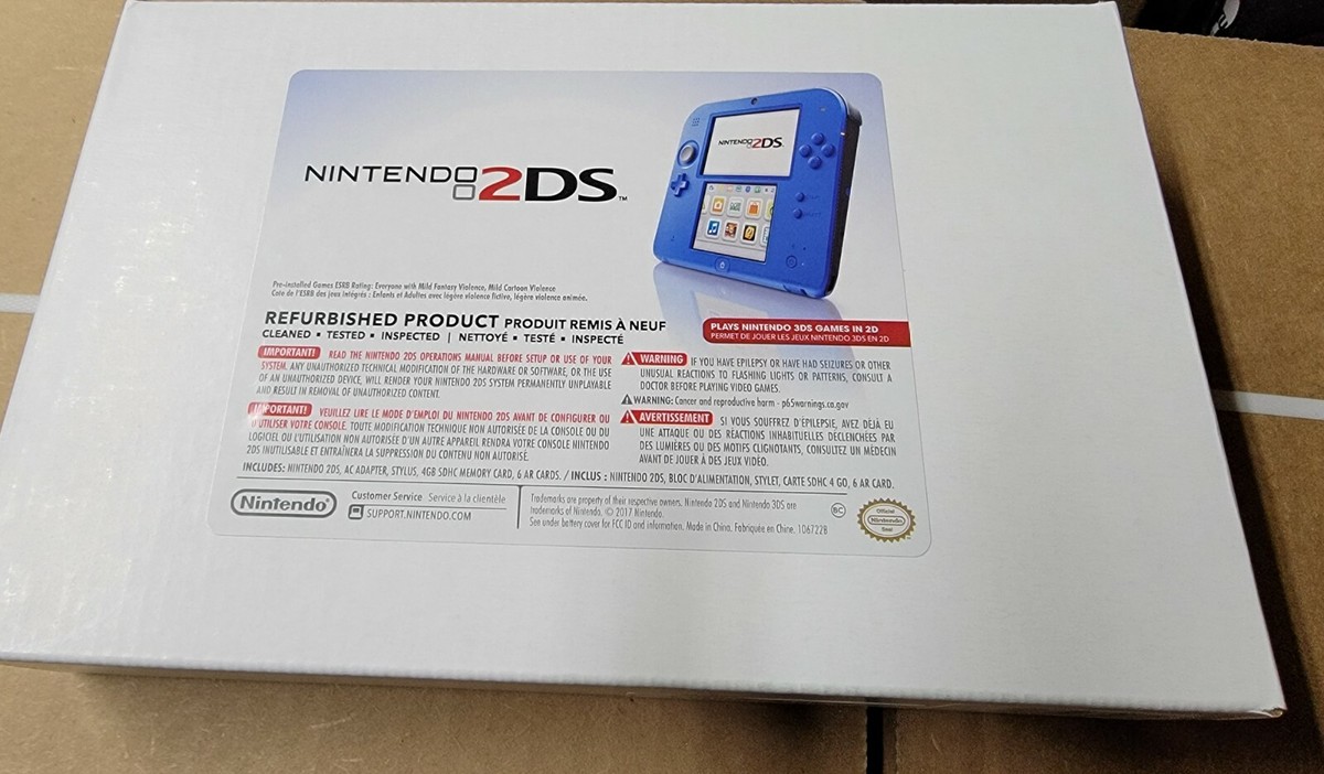 Nintendo 2DS (Black + Electric Blue) - REFURBED BY NINTENDO