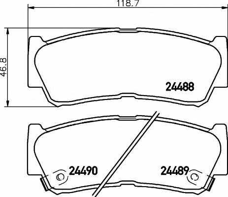 TEXTAR Rear Axle BRAKE PADS SET for HYUNDAI H 200 Box 2.4 2000-2004 - Picture 2 of 8