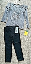 Cat  Jack Girls Jeggings Size 4T and Disney Short Sleeve Top 4T. Both New