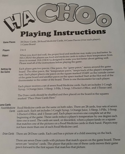 Ha Choo Board Game 1992 Imagination Plus Pre-Owned - Picture 3 of 3