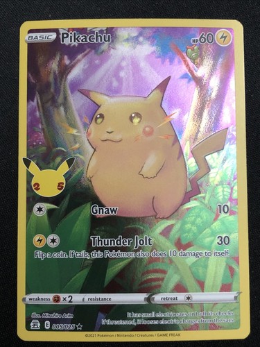 Pikachu - #5/25 - Pokemon Celebrations 25th Anniversary Base Set Full Art Card