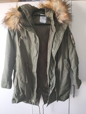 Double Bershka Coat Jumper Jacket Khaki Size S/m Universal, All Year Coat