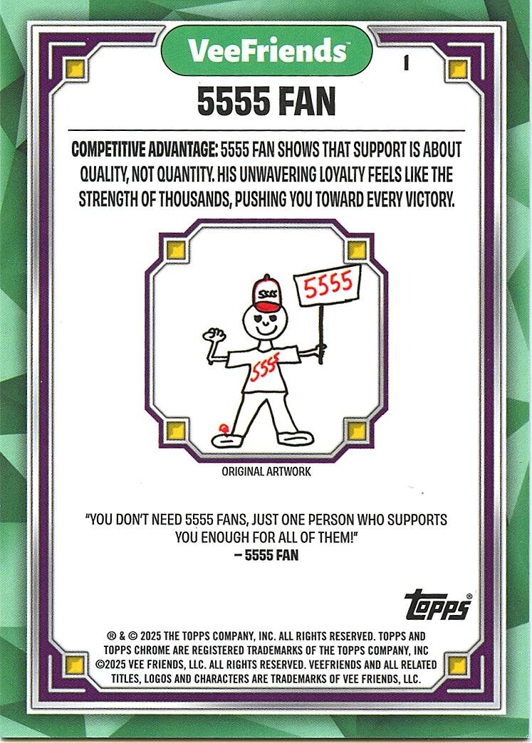 5555 Fan - Green Refractor 27/99 - VeeFriends 2025 Topps Chrome | eBay