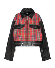 Dsquared2 Multi Mix Media Plaid Demin Jacket Women Jacket Size 42it/6us