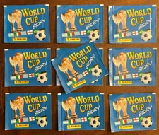(10x) NEW 1990 Panini World Cup Story Sticker Packs Lot - Pele Maradona Cruyff