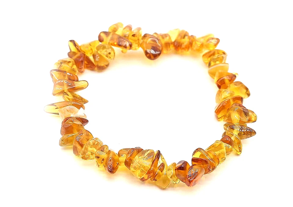 Bracelet de perles en véritable Ambre naturel du Myanmar, Sur mesure - Photo 1/1