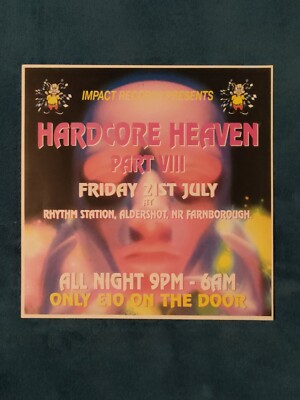 Hardcore Heaven rave flyer, Large A5,  1990's rave flyers