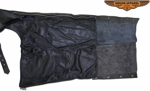 Tablas de cuero dividido trenzado para motocicleta para hombre con revestimiento de malla y 1 bolsillo - Imagen 2 de 6