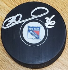 Autographed MATTHEW BARNABY New York Rangers Hockey Puck w/Show Ticket