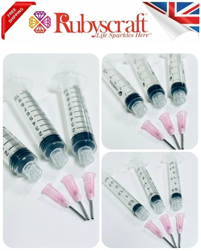 PRECISION NEEDLE TIPS AND SYRINGES Syringe & Dispene Blunt Tip Nozzle for Glue, ink, oil, Flux, E6000 10ml 5ml 3ml