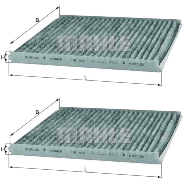 2X Mahle / Knecht Innenraumfilter Innenraumluft Pollenfilter LAK 616-image