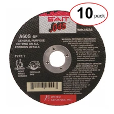 Sait 23101 4-1/2" x .045" x 7/8" A60S Metal Cut-Off Wheel (10Pack)