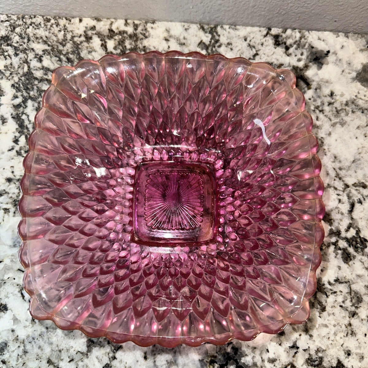 アンカーホッキング　ミスアメリカ　ピンク 食器4点まとめ　送料込み260417 Vtg. Anchor Hocking Early American Cranberry Pink Diamond Point