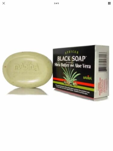 Madina African Black Soap Shea Butter and Aloe Vera, 3.5 oz (Pack of 6) - Picture 2 of 3