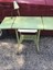 vtg industrial typewriter stand drop leaf sides w/ goose neck light