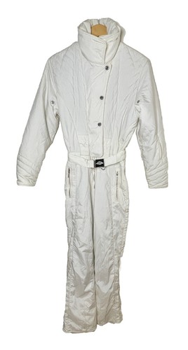 RARE VTG 80s 90s EMMEGI Luxury White Belted Snowsuit Euro Ski Women EU 36 US XS - Bild 2 von 24