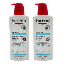 2 Pack Eucerin Advanced Repair Lotion 48 HR 16.9 oz Fragrance Free Ceramide 3