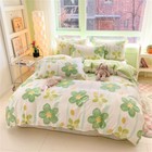 Single/Double/Queen/King Bed Quilt/Doona/Duvet Cover Set 100%Cotton Floral Green