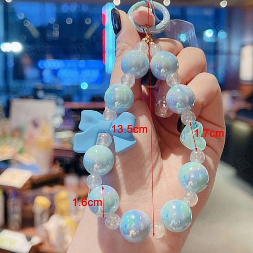 DIY Bow Keychain Handmade Beaded Wrist Strap Mobile Phone Chain Mobile Phone - Photo 2 sur 11