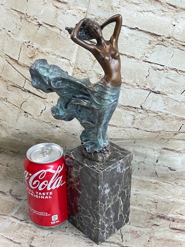 Estatua escultura niña desnuda de bronce firmada MILO Hotcast detallada estatuilla obra de arte - Imagen 2 de 9