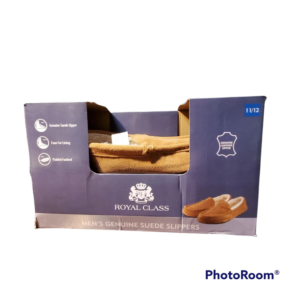 Zapatillas de gamuza genuinas Royal Class para hombre, tostadas, piel sintética, nuevas en caja 11/12 Foto 3 de 4