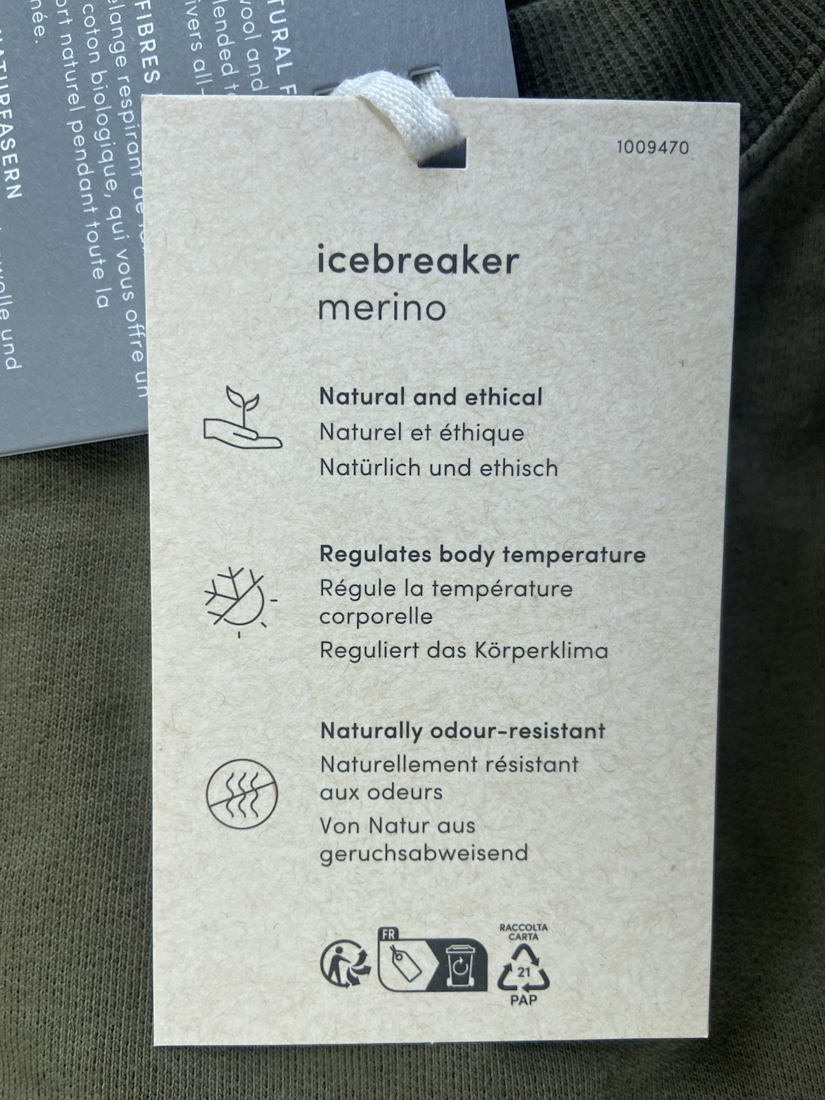 NEW Icebreaker Merino Wool Blend Men's Sweatshirt XL Retails for $130 Loden