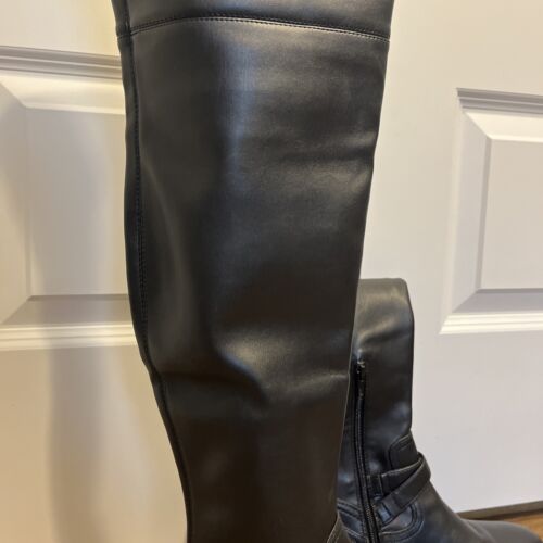 Guess Womens Jellio Black Block Heel Knee-High Boots 8.5 M - Picture 3 of 14
