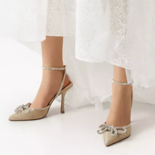Traumpaar Damen Hochzeitspumps Stilettos hoher Absatz spitze Zehenpartie Pumps Schuhe - Bild 16 von 25