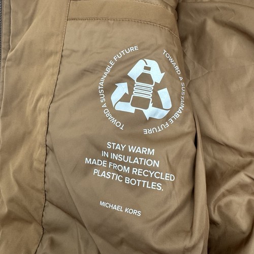 NWT Michael Kors Diamond Quilted Bomber Jacket Luggage Men’s S Tan $159 - Picture 10 of 15
