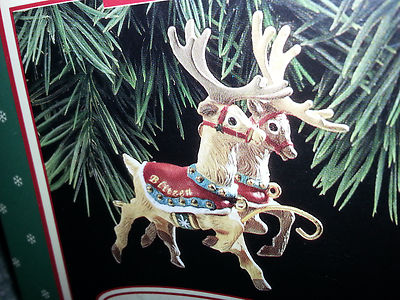 Hallmark Andenken 1992 Donder Und Blitzen Santa Rentier Weihnachten Ornament Neu