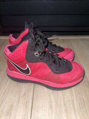 Nike LeBron 8 V2 Spark Solar Red Pink GS Size 5.5Y 2010