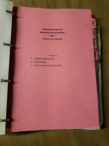 Massey-Ferguson 200 Series Tractors Workshop Service Manual #1J-2182-X19 - Picture 5 of 5