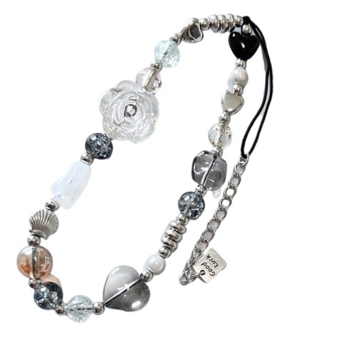 Acrylic Resin Rose Bead Phone Charm Hand Straps for Mobiles and Cameras - Zdjęcie 8 z 8