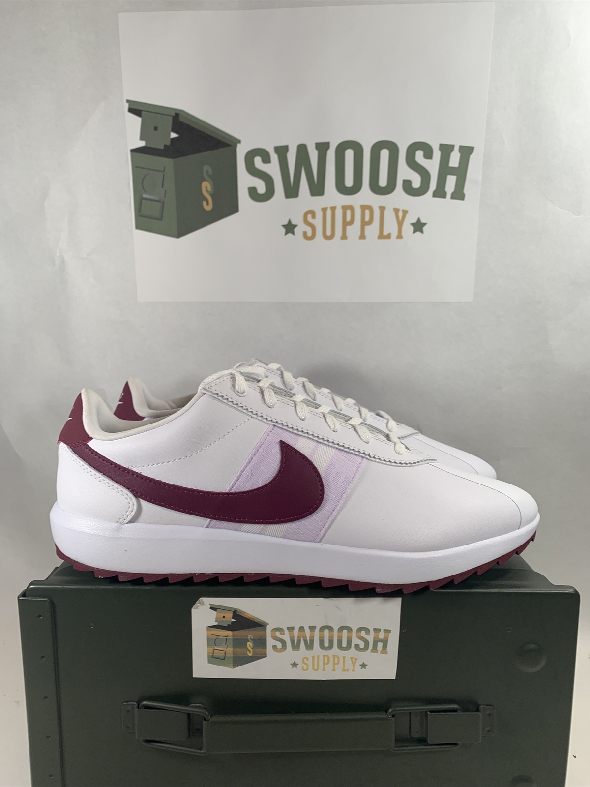 Nike Cortez Spikeless White Maroon 